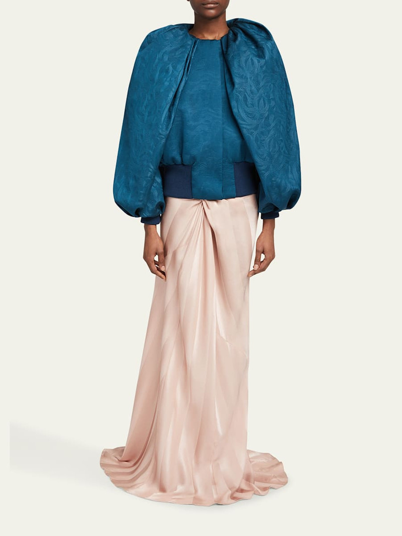 Dries Van Noten Virginny Voluminous Jacquard Bomber Jacket outlook