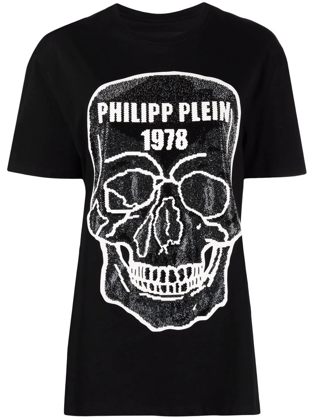 skull-embellished round-neck T-shirt - 1