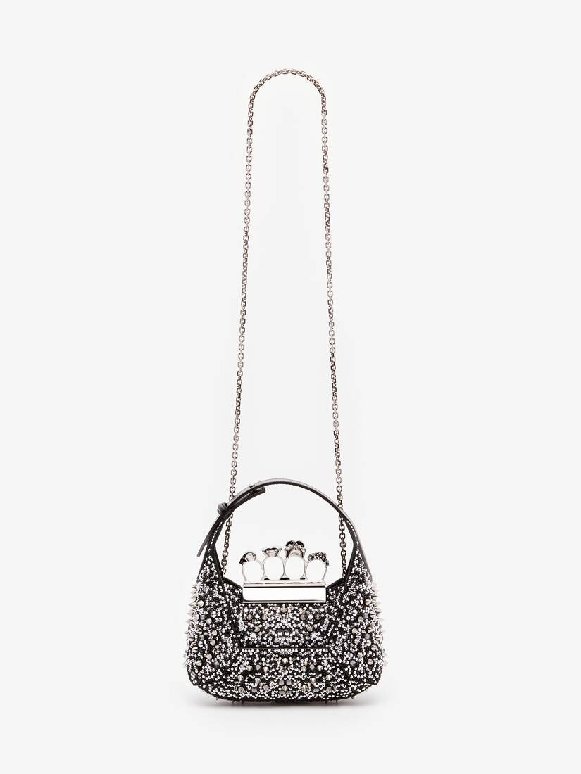 Women's The Jewelled Hobo Mini Bag in Black - 6
