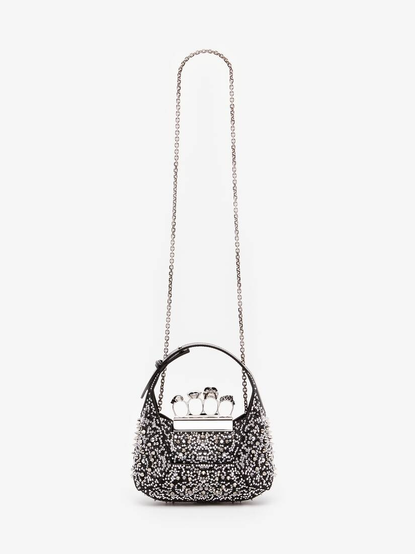 Women's The Jewelled Hobo Mini Bag in Black - 4