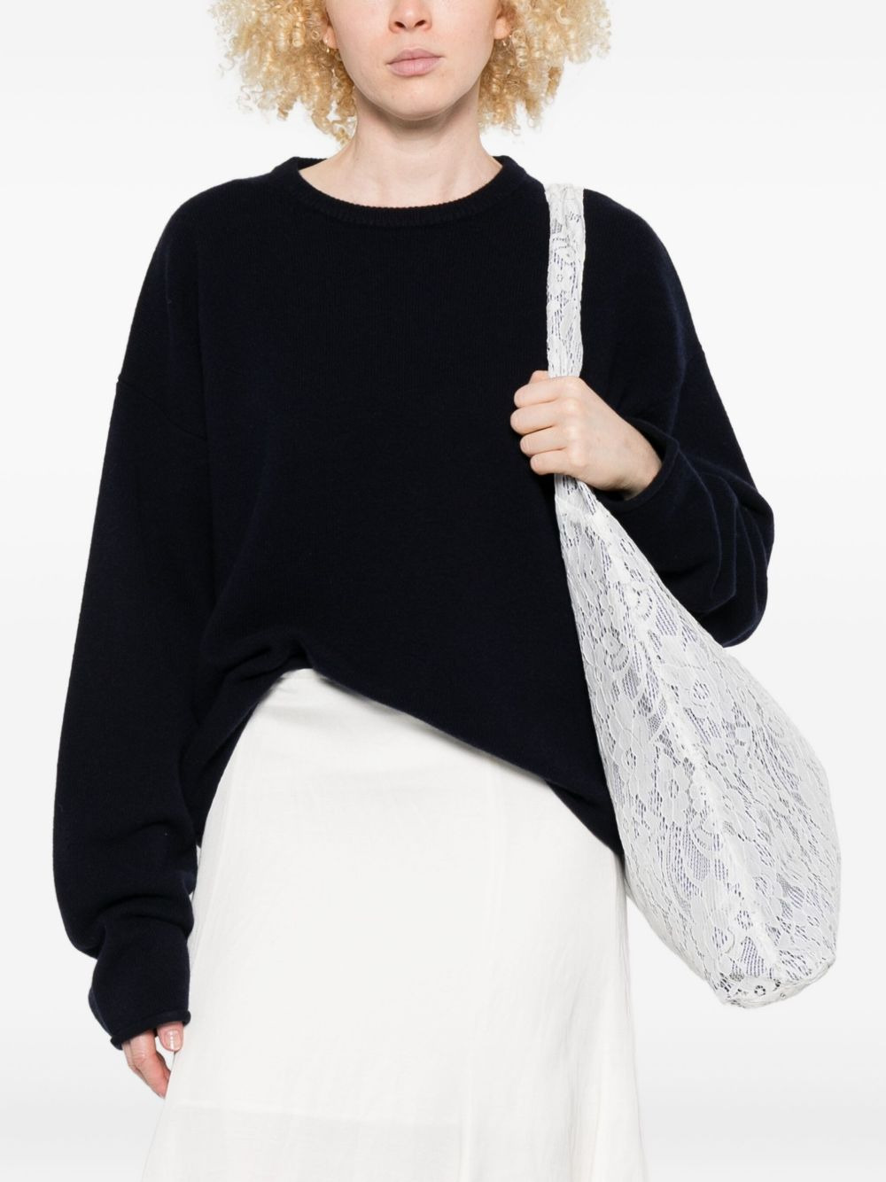 round-neck cropped sweater - 2