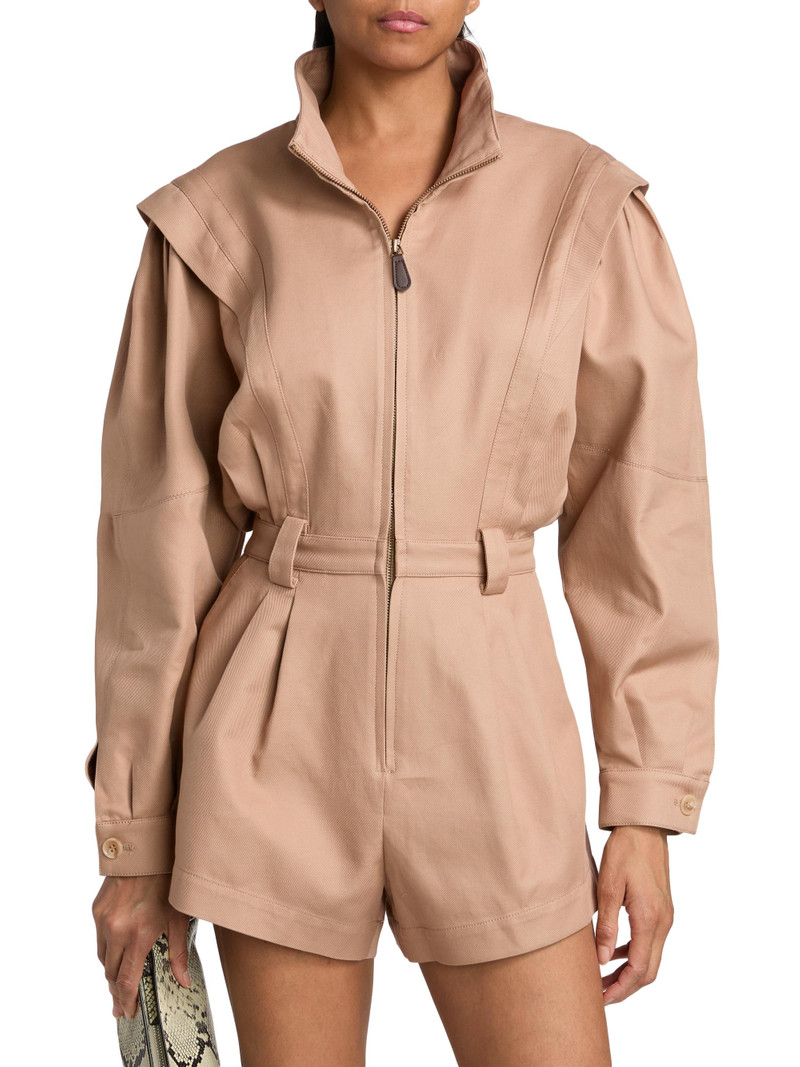 Women's Nabil Cotton Romper - Khaki 3