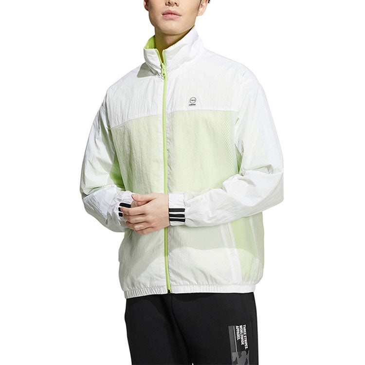 Men's adidas neo Stand Collar Colorblock Zipper Jacket Autumn Colorblock HD4627 - 2