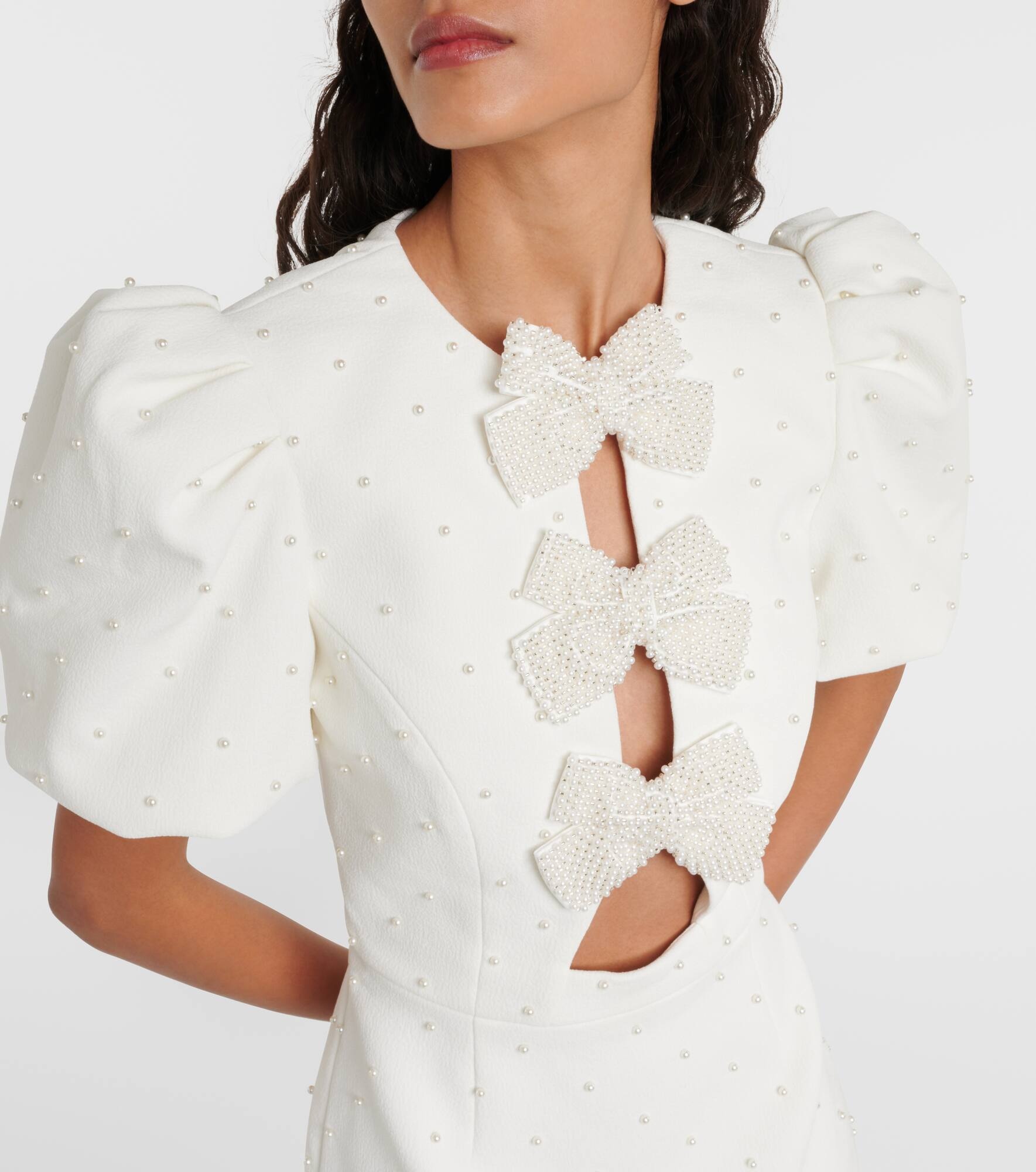 Bridal Ophelia bow-detail minidress - 4