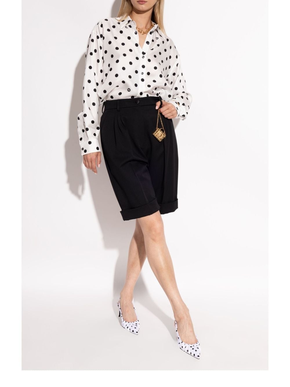 polka dot-print slingback pumps - 3