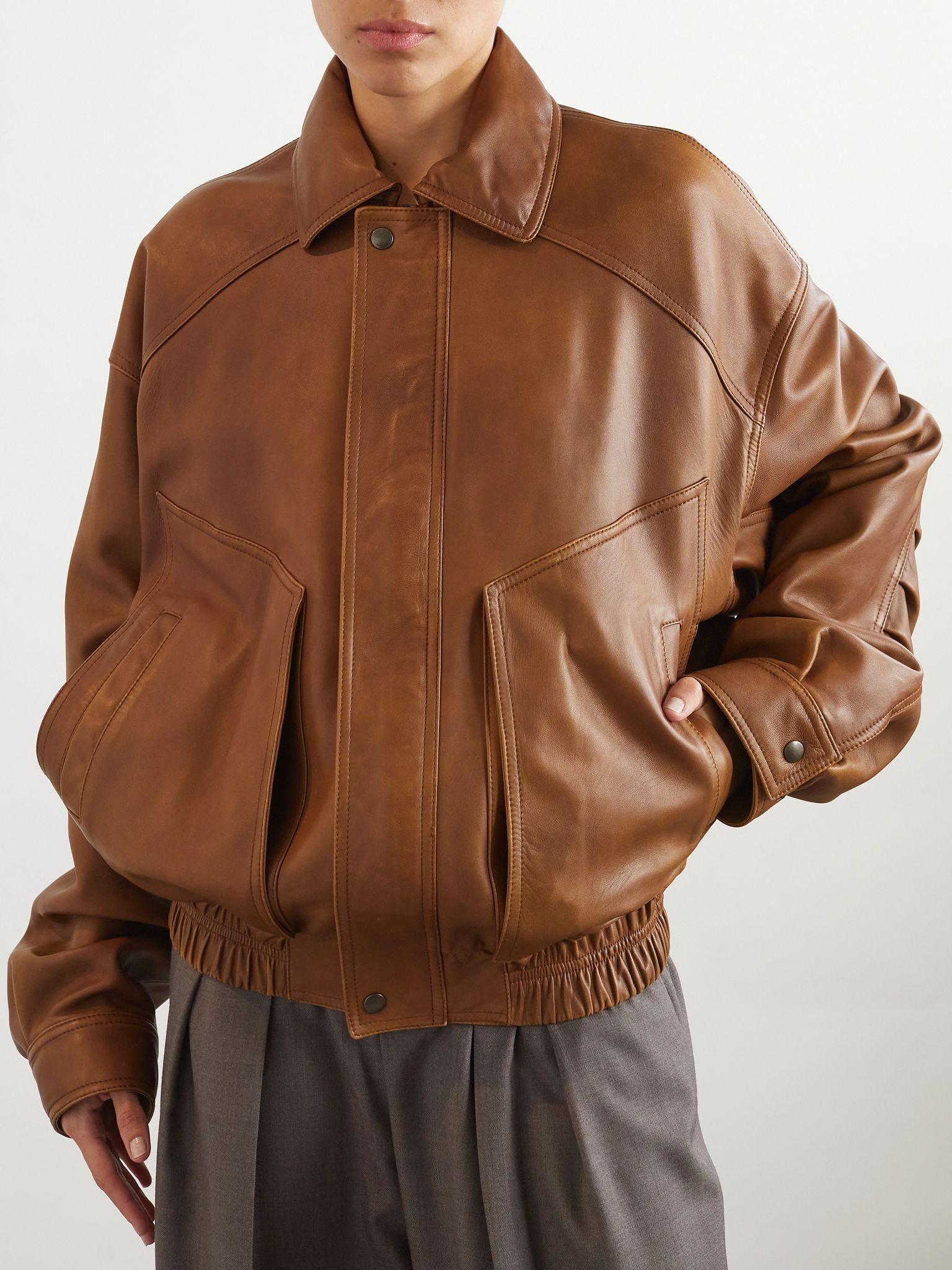 Leather jacket Brown - 3