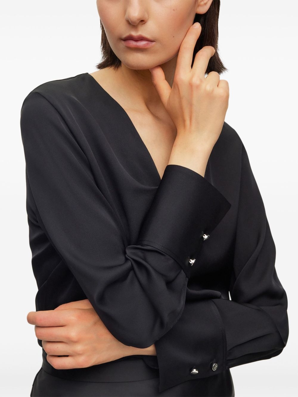 twist-detailing silk blouse - 6