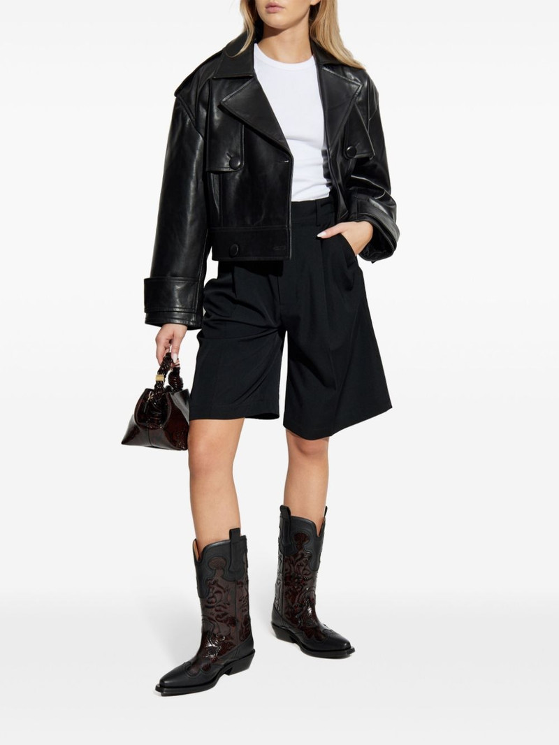STAND STUDIO cropped leather jacket outlook