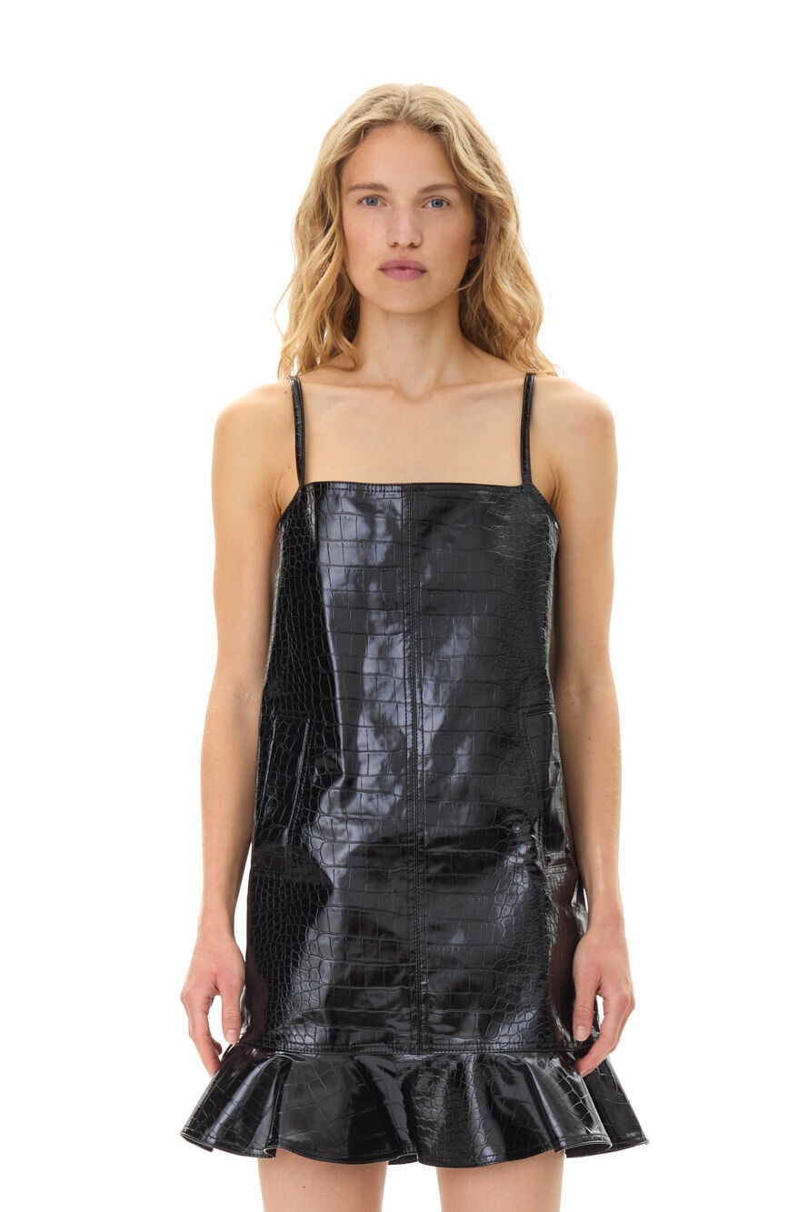 BLACK FUTURE COATED MINI DRESS - 4