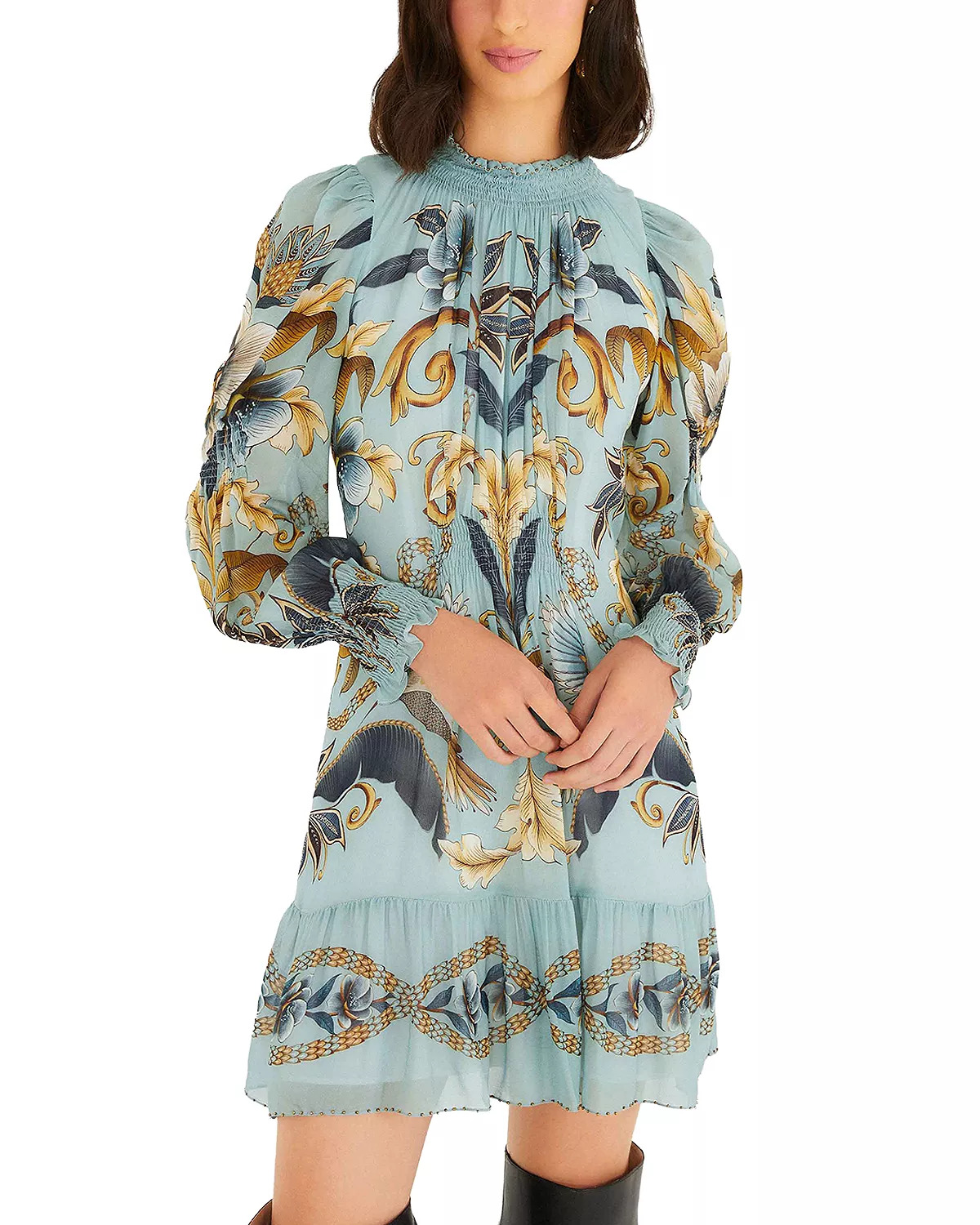 Snake Garden Long Sleeve Dress - 1