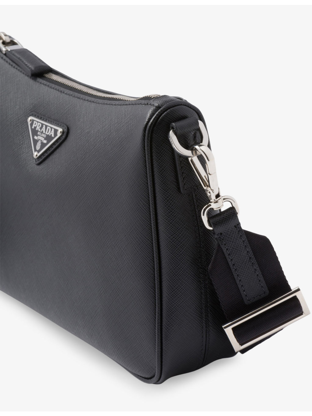 Logo-plaque Saffiano-leather shoulder bag - 5