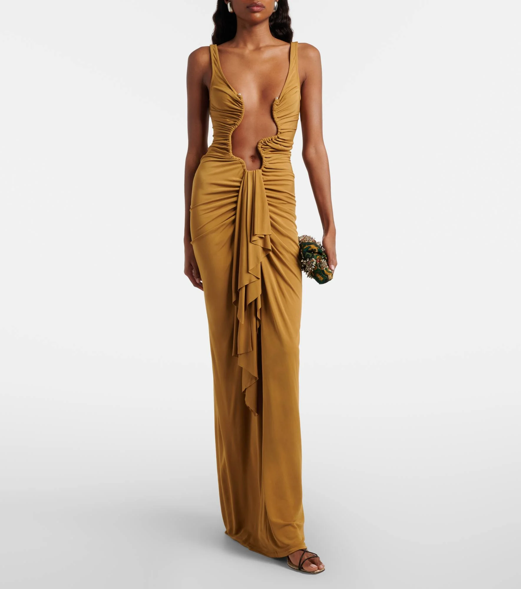 slim fit dress slacks Long Brown Beach Dress - Christopher Esber - Women