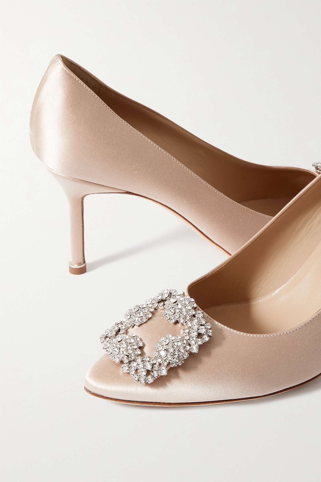 Hangisi 70 crystal-embellished satin pumps - 4