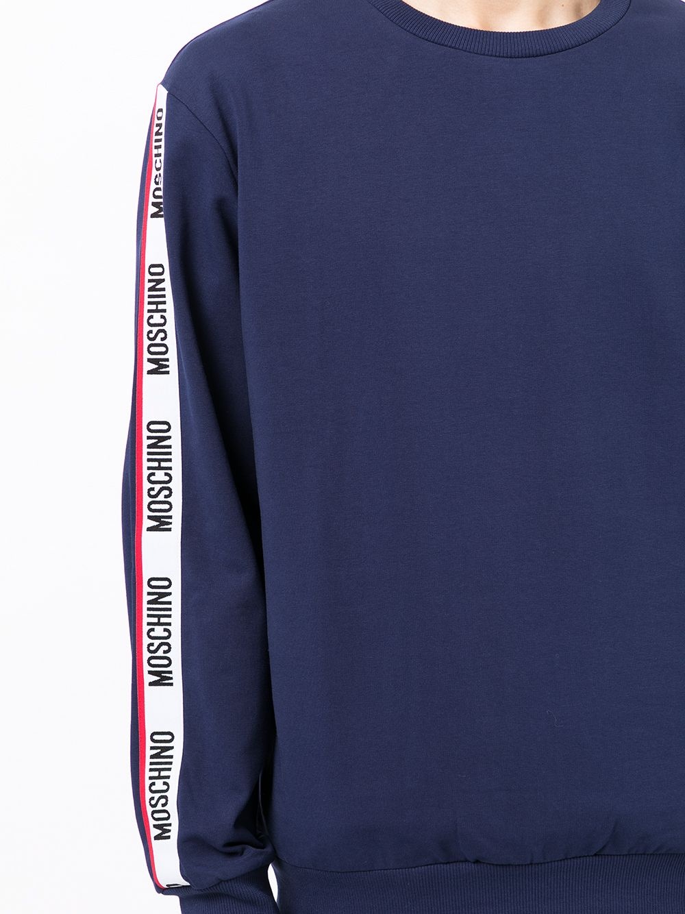 logo-tape cotton sweatshirt - 5