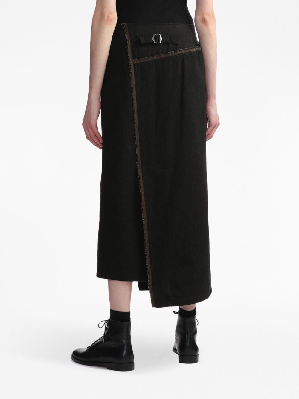 asymmetric-design cotton skirt - 4