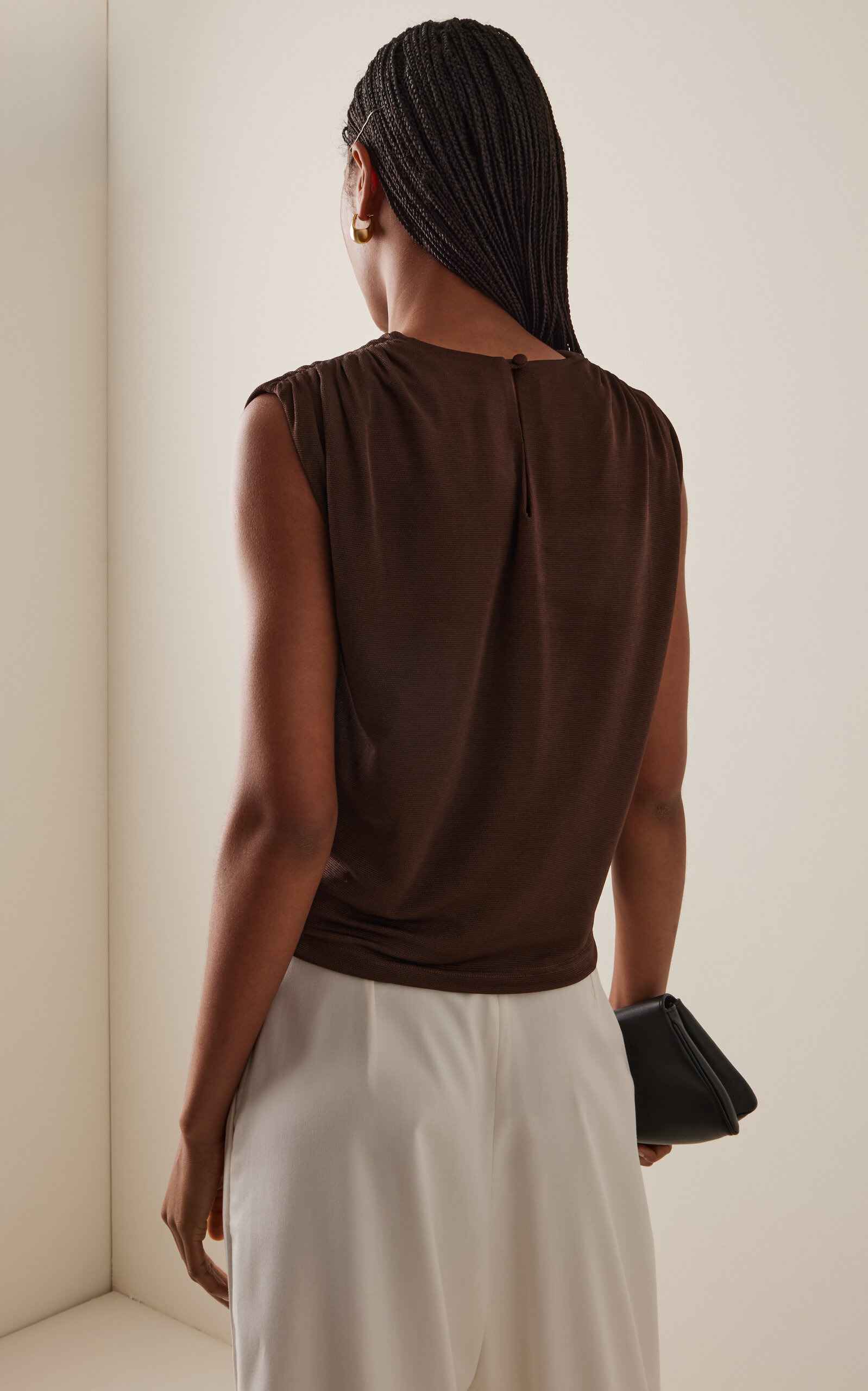 Emi Draped Jersey Top brown - 4