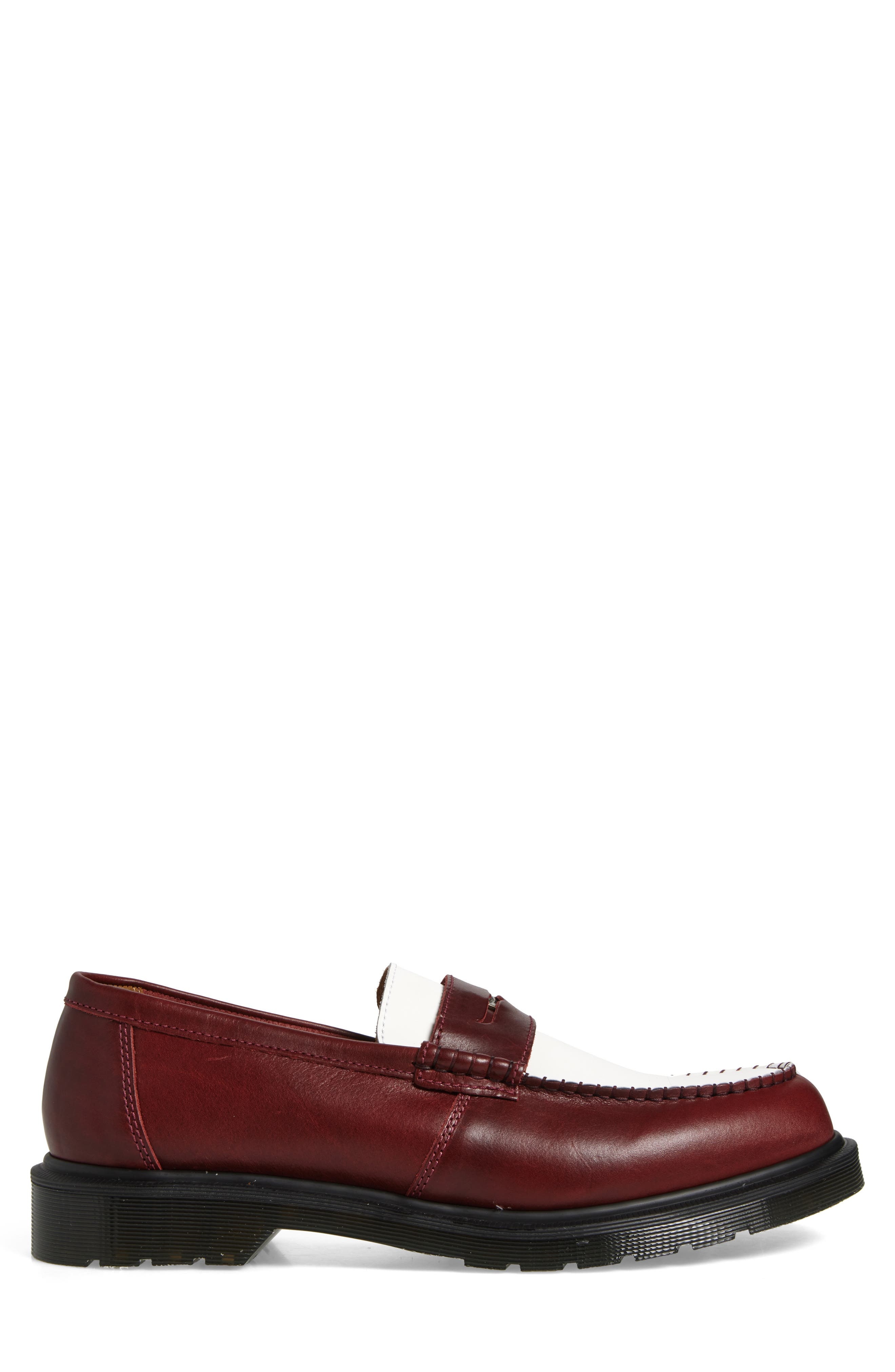 Dr. Martens Penton Two-Tone Penny Loafer in Burgundy White Classic Calf at Nordstrom - 3