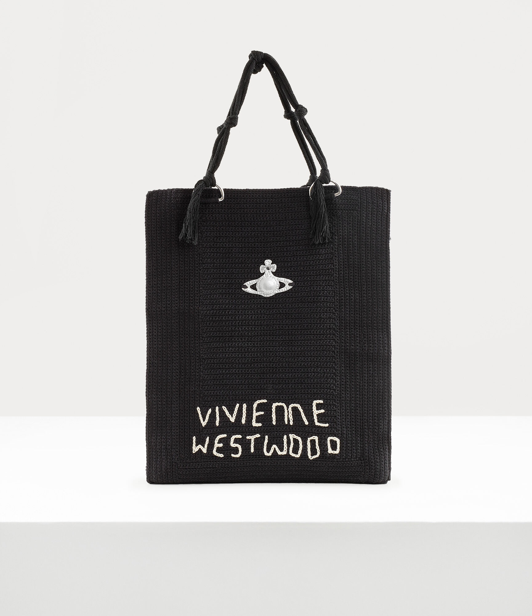 Vivienne Westwood LARGE MABEL CROCHET TOTE BAG | REVERSIBLE