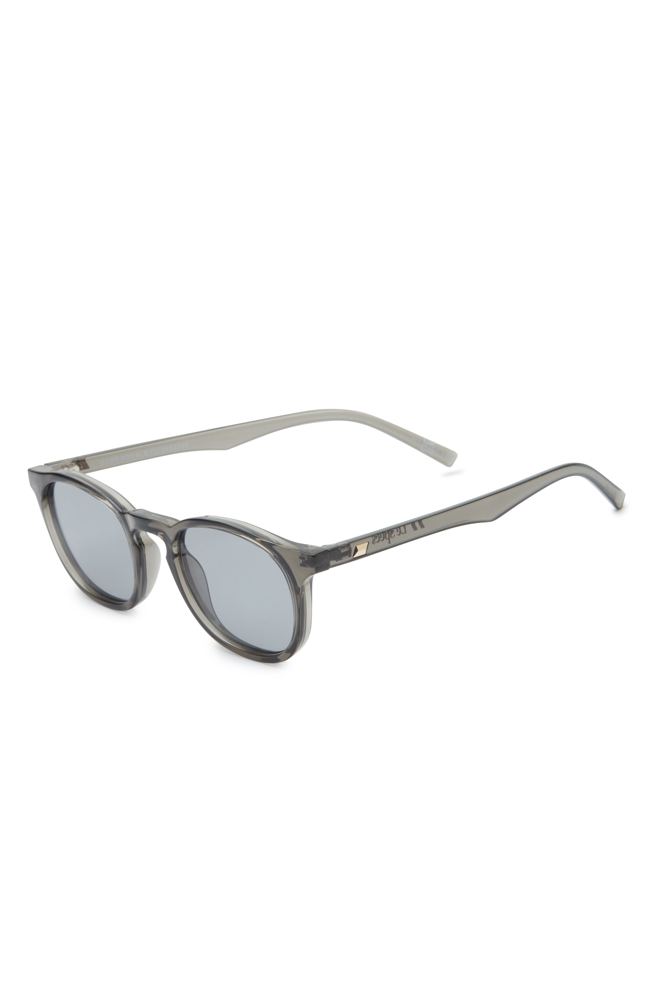 Le Specs Club Royale 48mm Round Sunglasses in Pewter /Smoke Tint at Nordstrom - 2