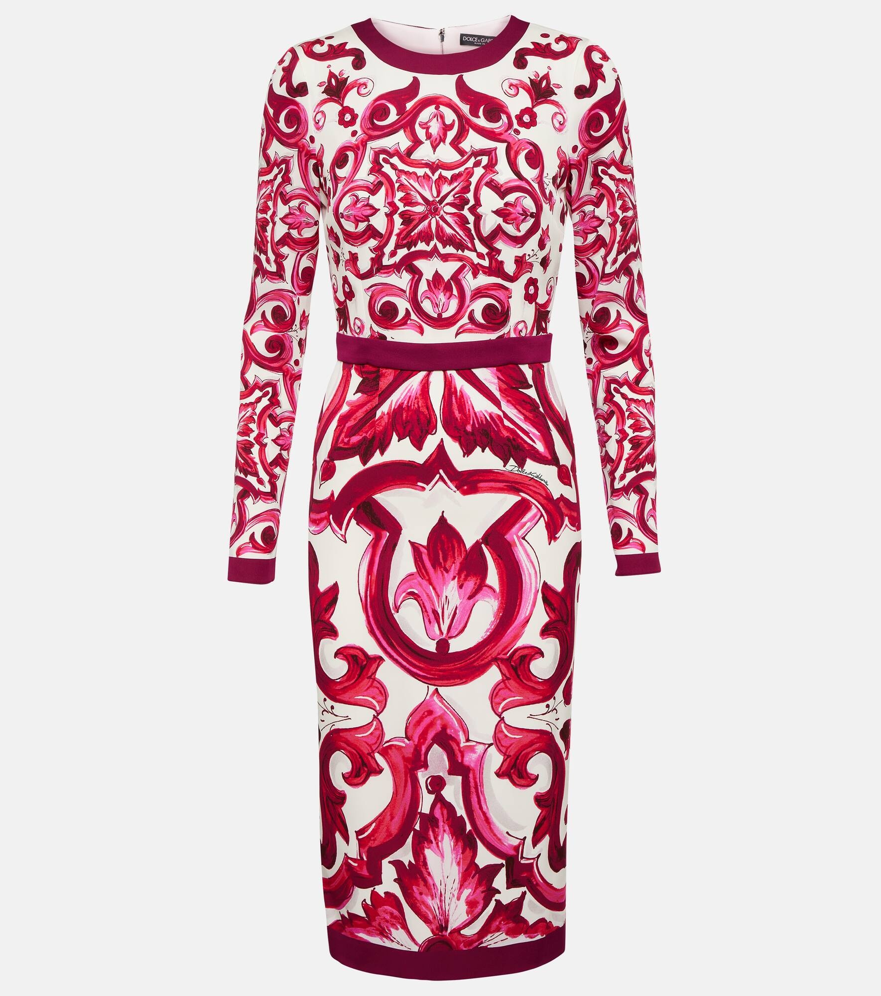 Printed silk-blend midi dress - 1