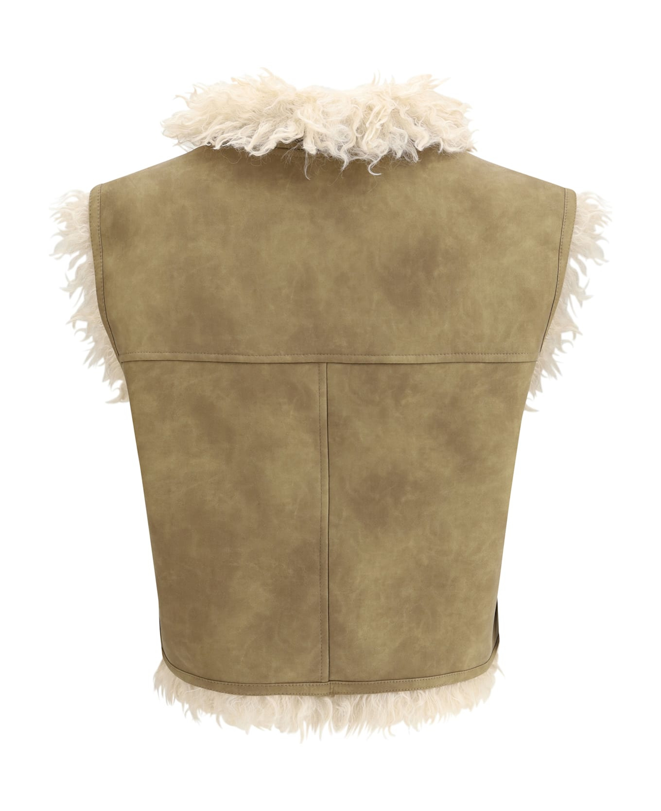 Shearling Faux Leather Clara Gilet - 2