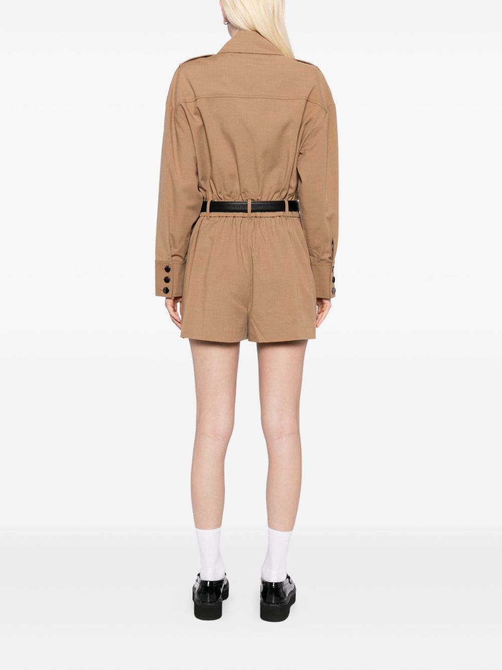 tan twill playsuit - 4