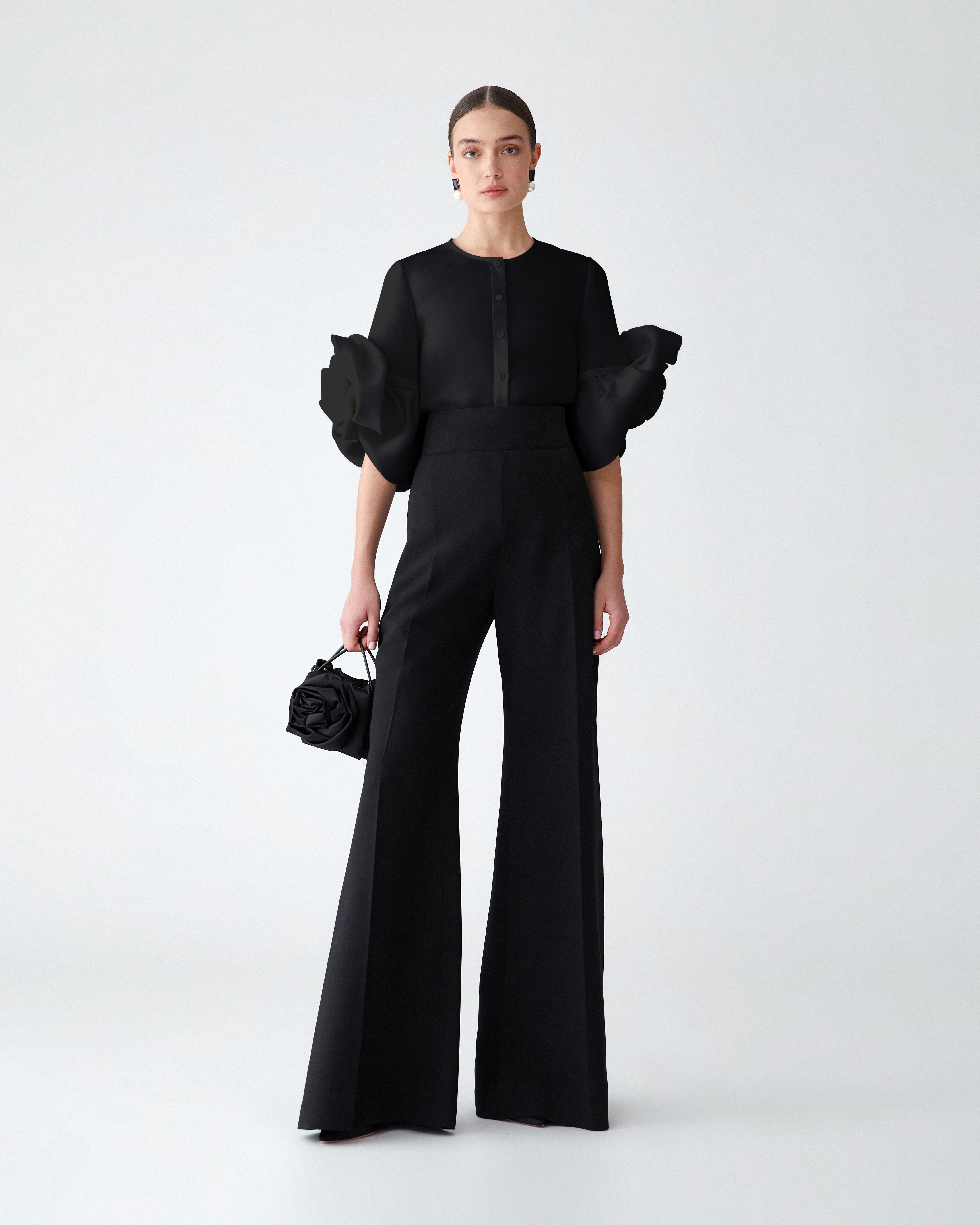 Gazar Blouse with Rosettes - 2