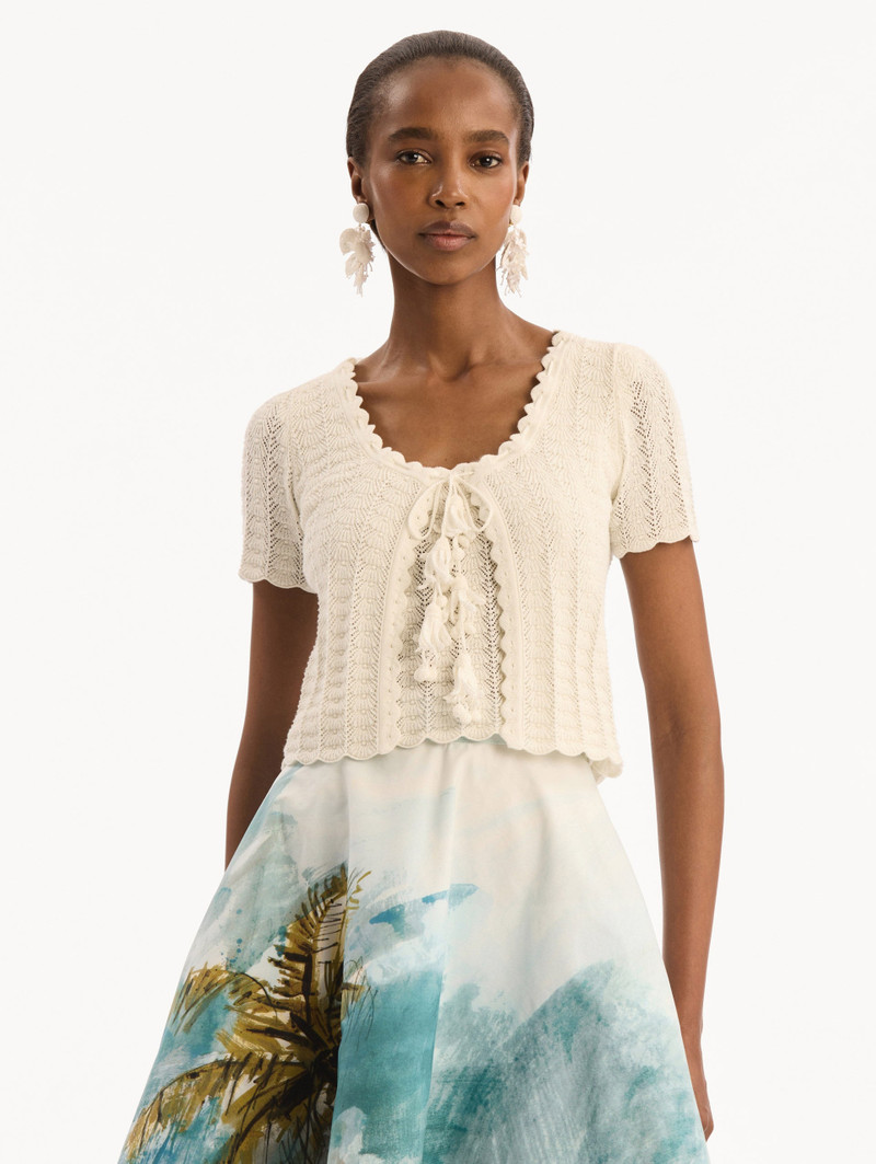 Oscar de la Renta POINTELLE WEAVE CARDIGAN outlook