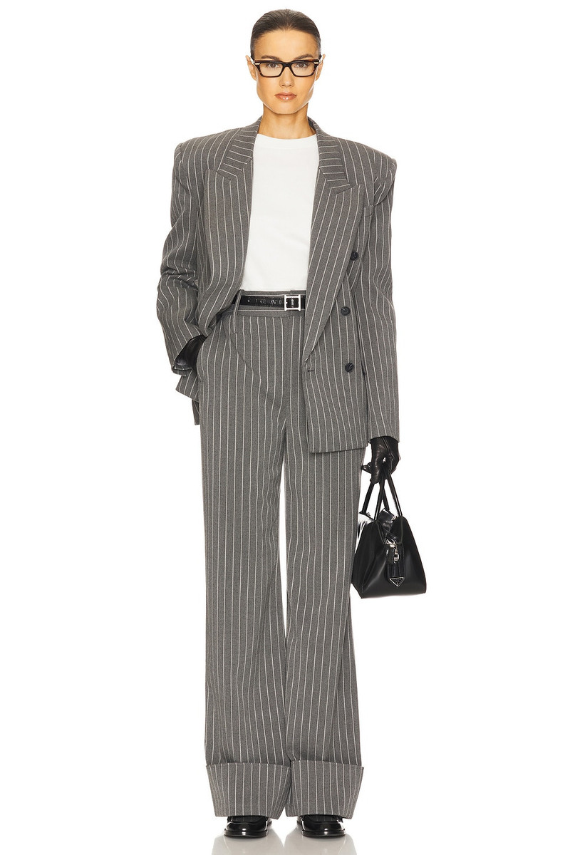 Pinstripe High Waist Cuffed Pants 6