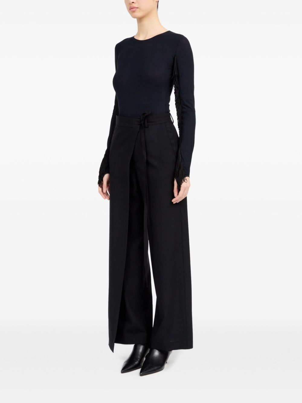 single-stitch logo flared trousers - 6