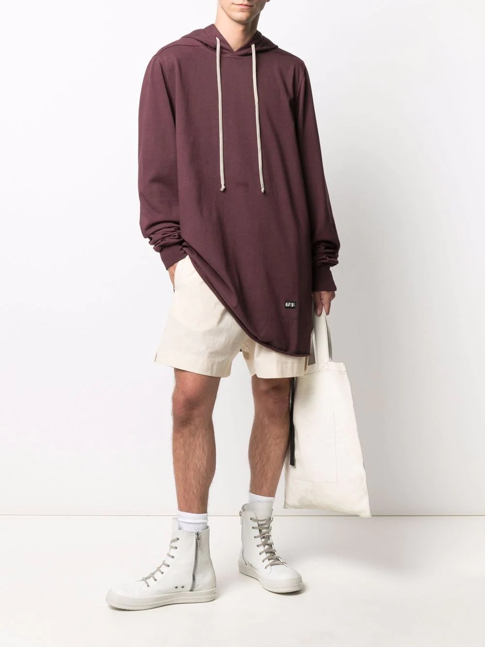 long drawstring hoodie - 2