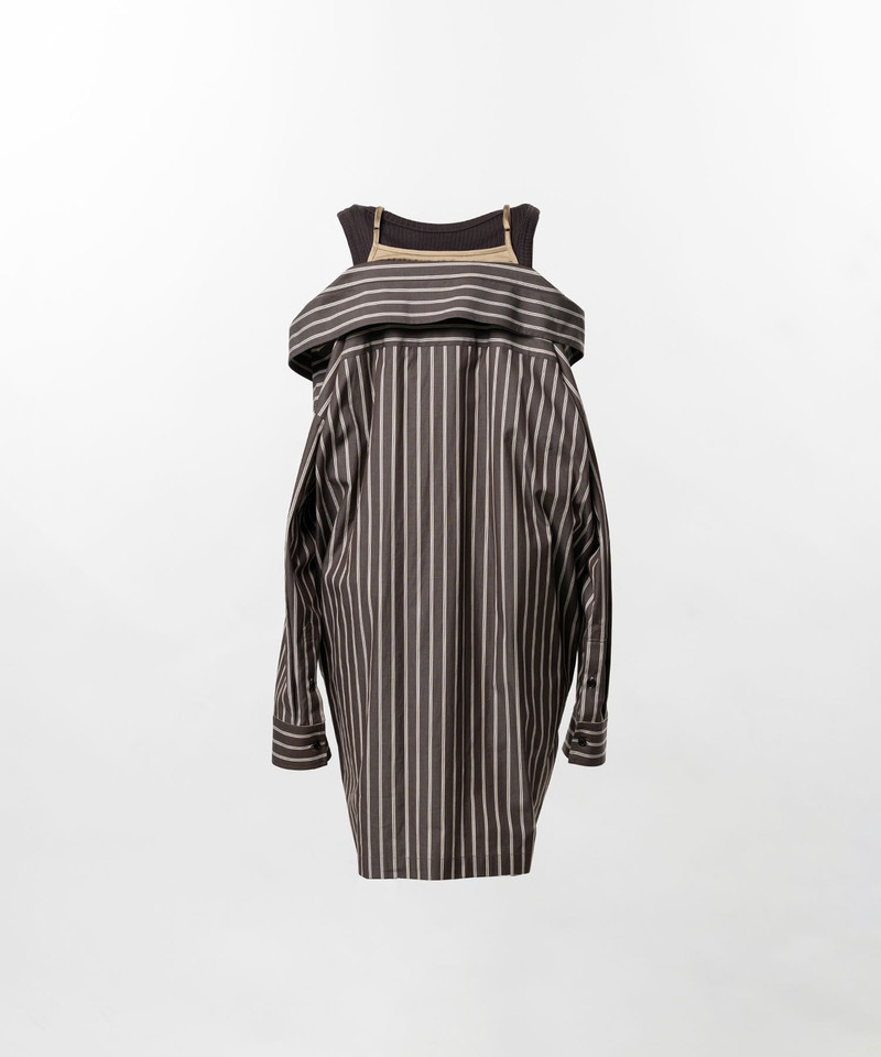 Triple Layered Stripe Shirt Dress 18