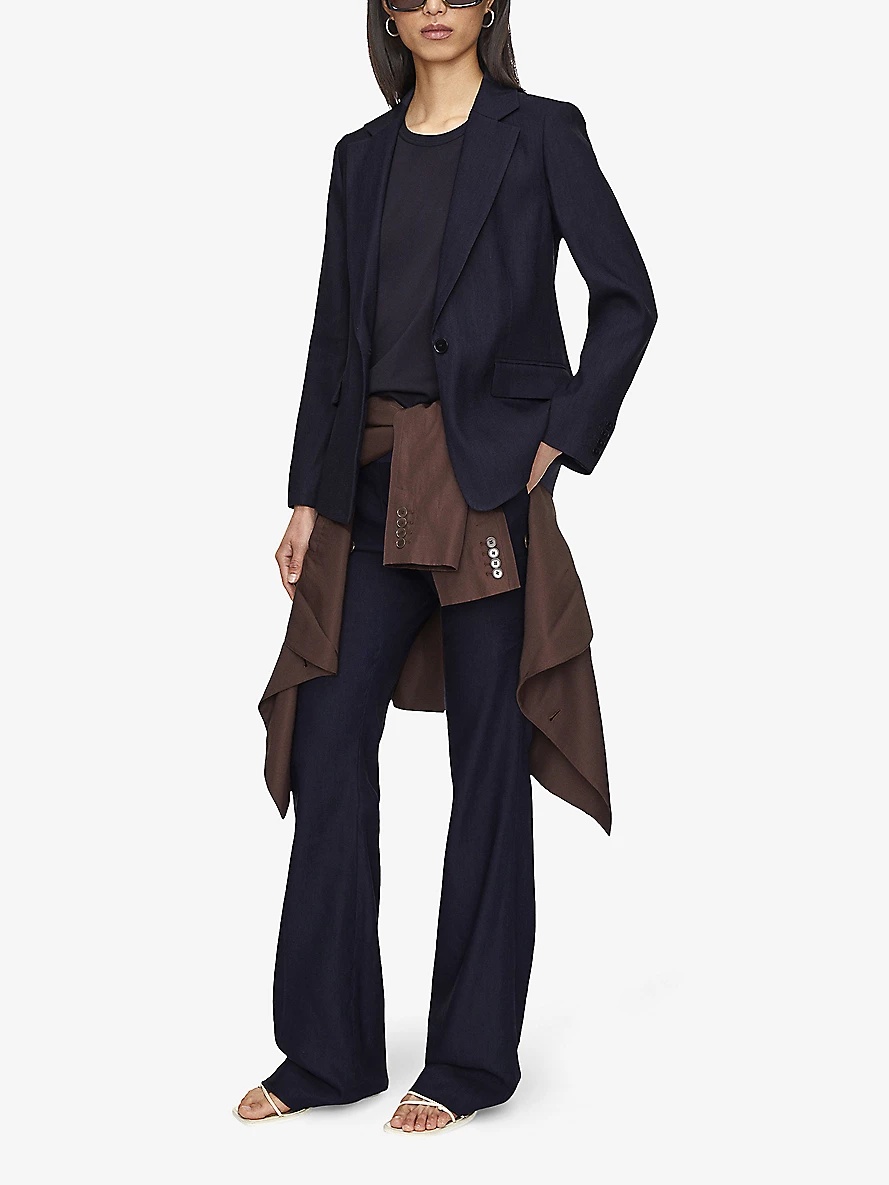 Marty Notched-Lapels Stretch-Linen Jacket - 2