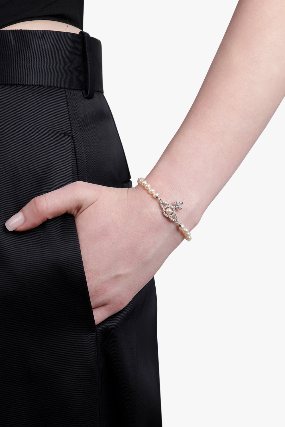 OLYMPIA PEARL BRACELET | CREAM ROSE PEARL/SILVER - 3