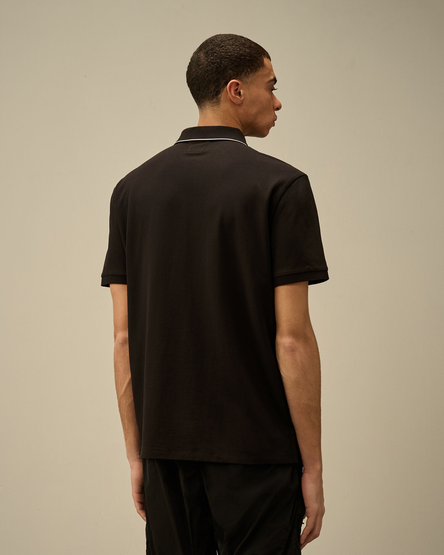 Stretch Piquet Two-Button Logo Polo - 4