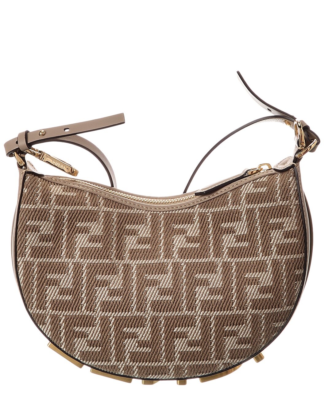 FENDI Fendigraphy Mini FF Jacquard & Leather Hobo Bag - 2