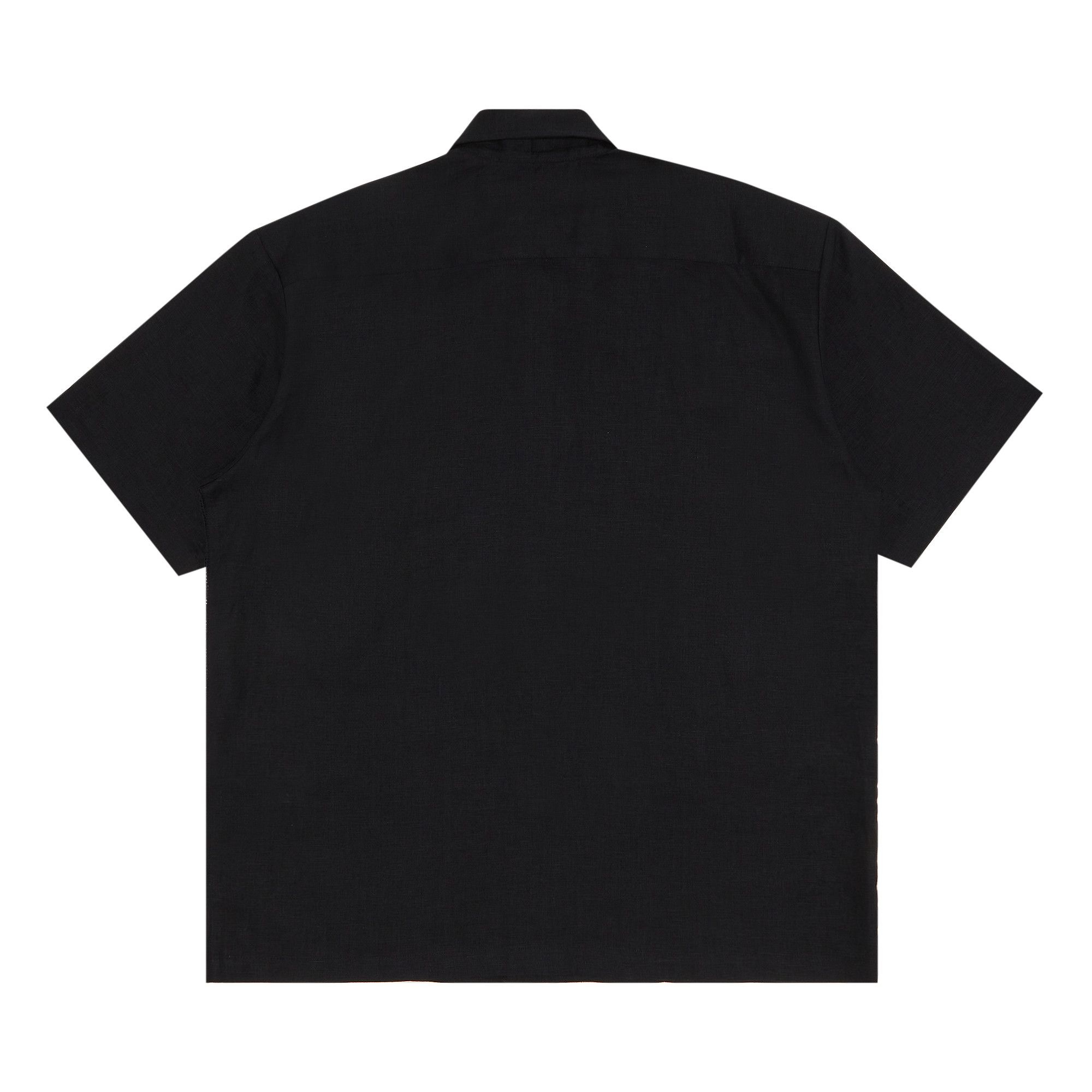 Supreme Mesh Panel Linen Short-Sleeve Shirt 'Black' - 2