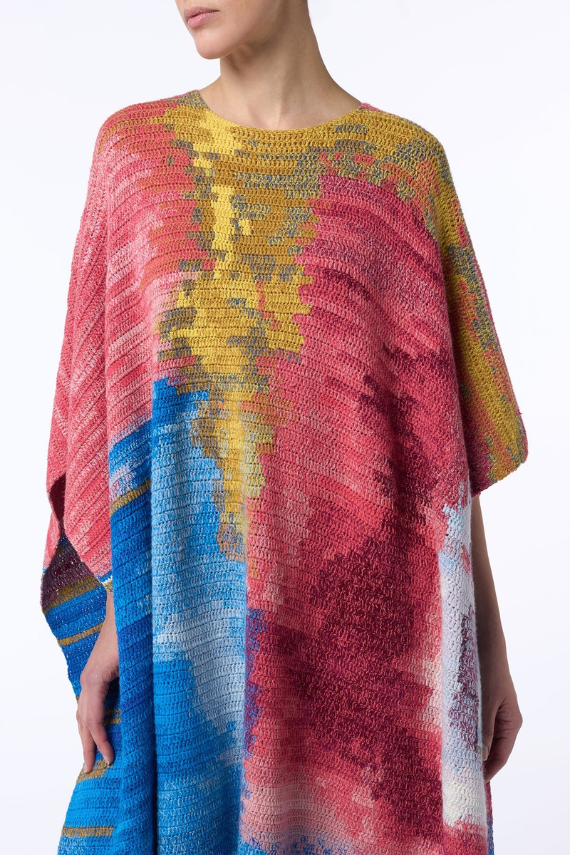 GABRIELA HEARST Lada Crochet Poncho in Aurora Multi Cashmere outlook