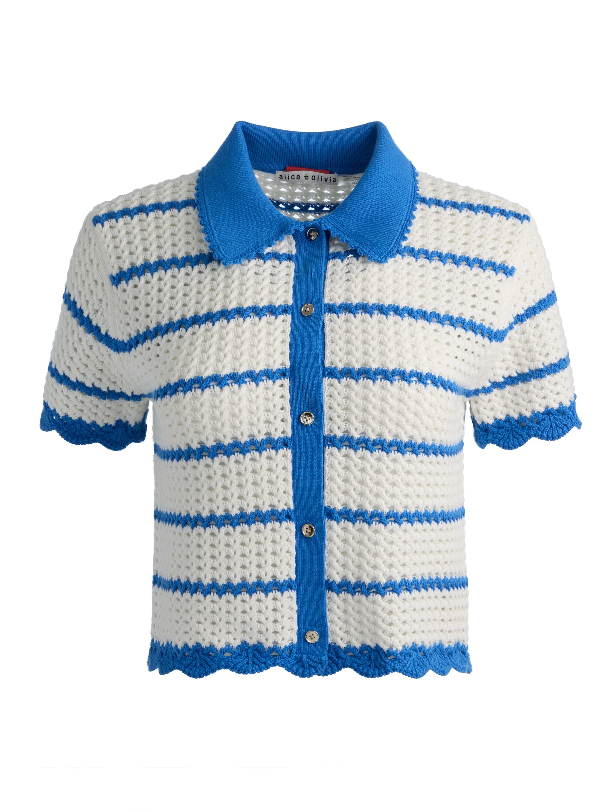 RANDALL POINTELLE POLO CARDIGAN - 1