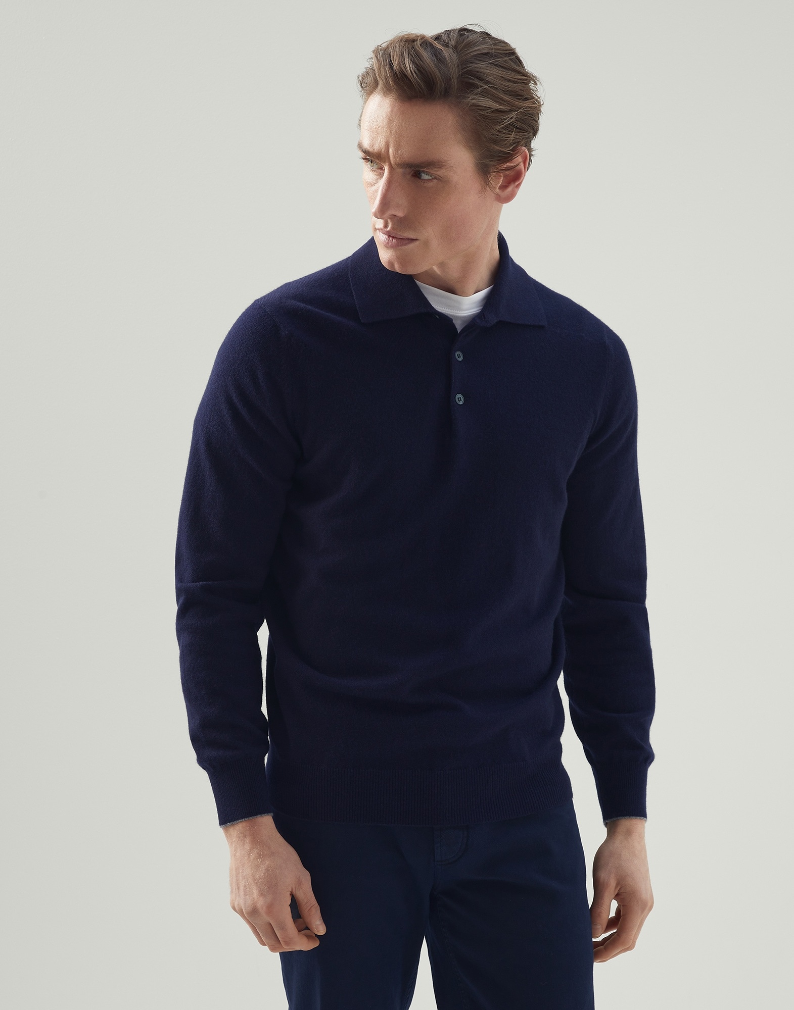 Cashmere polo-style sweater - 1