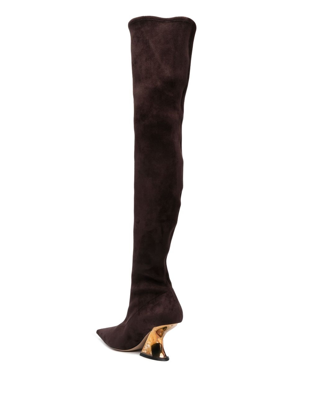 100mm thigh-high suede boots - 3