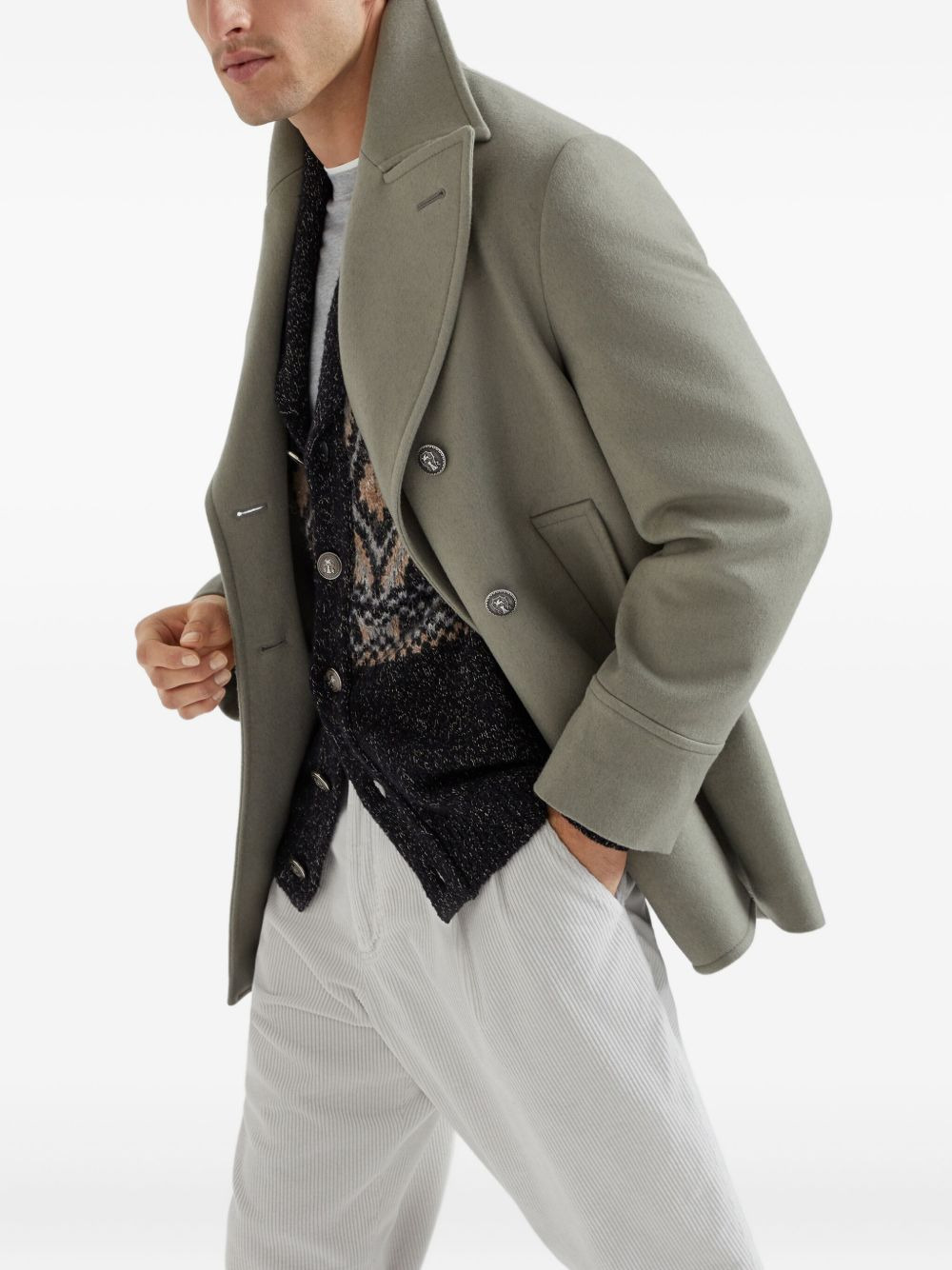 double-breasted wool coat - 5