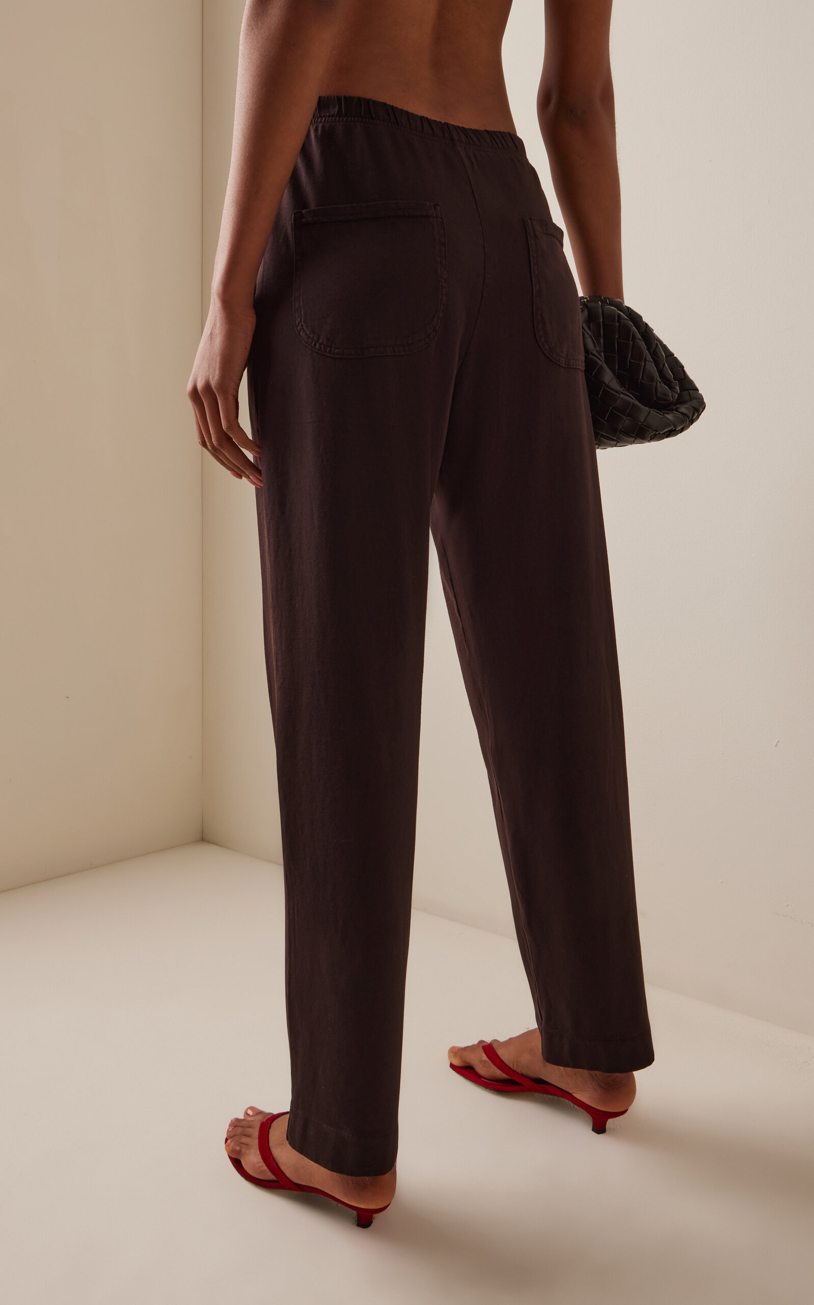Margo Cotton Tapered Pocket Pants brown - 4