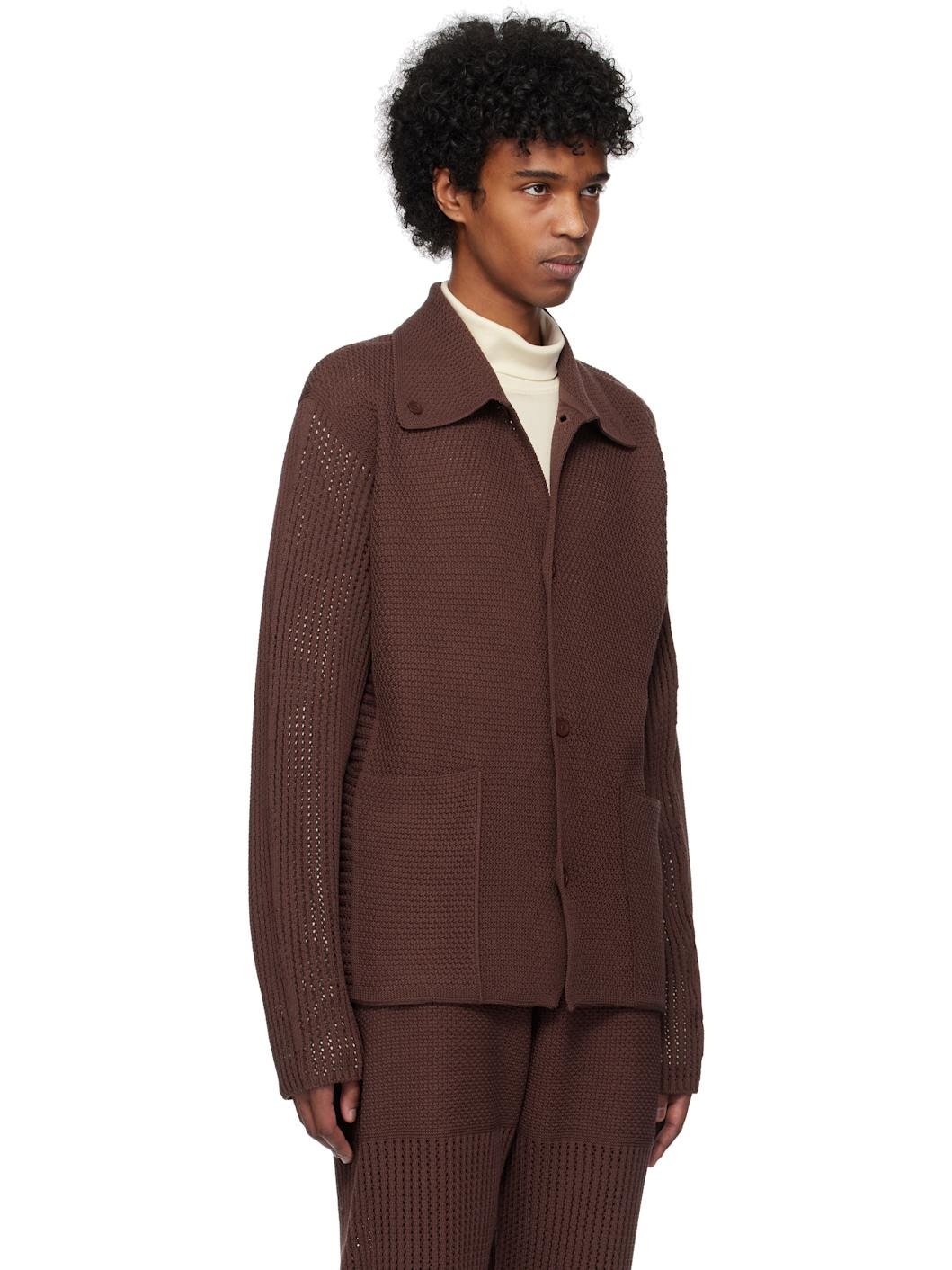 Brown Rustic Knit Cardigan - 2