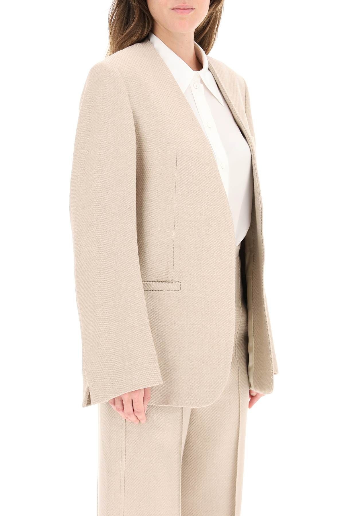 WOOL BLEND TWILL BLAZER - 3