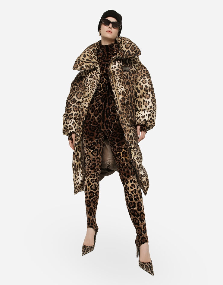 Dolce & Gabbana Long leopard-print nylon jacket | REVERSIBLE