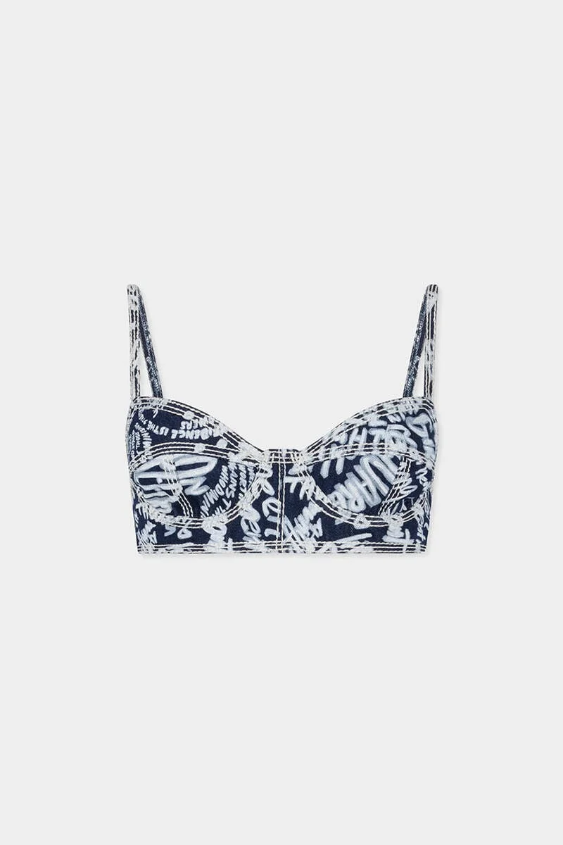 REBEL HIBISCUS DARK FLOWER WASH TIKI BRA - 1