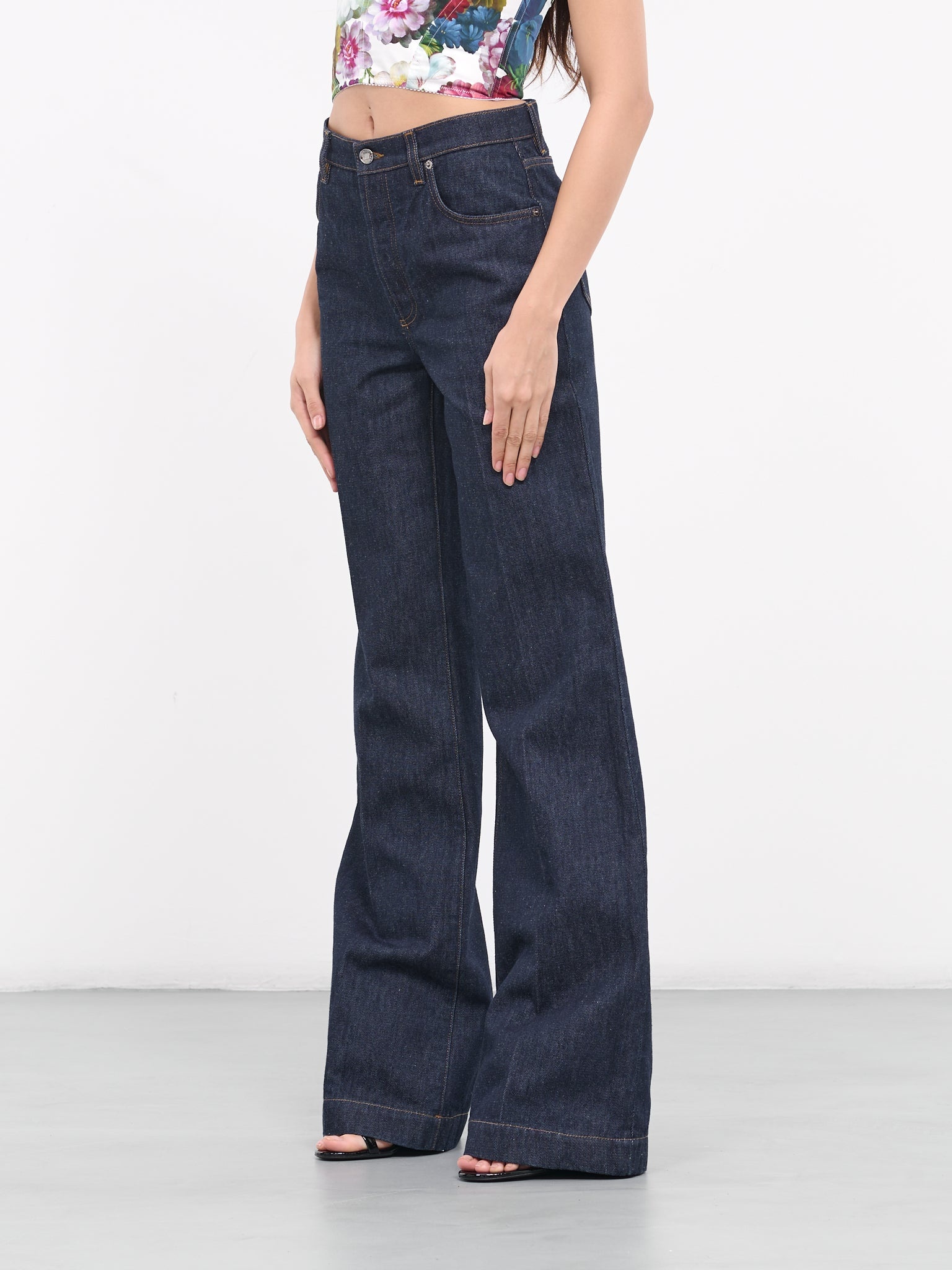 Flared Denim Jeans - 2