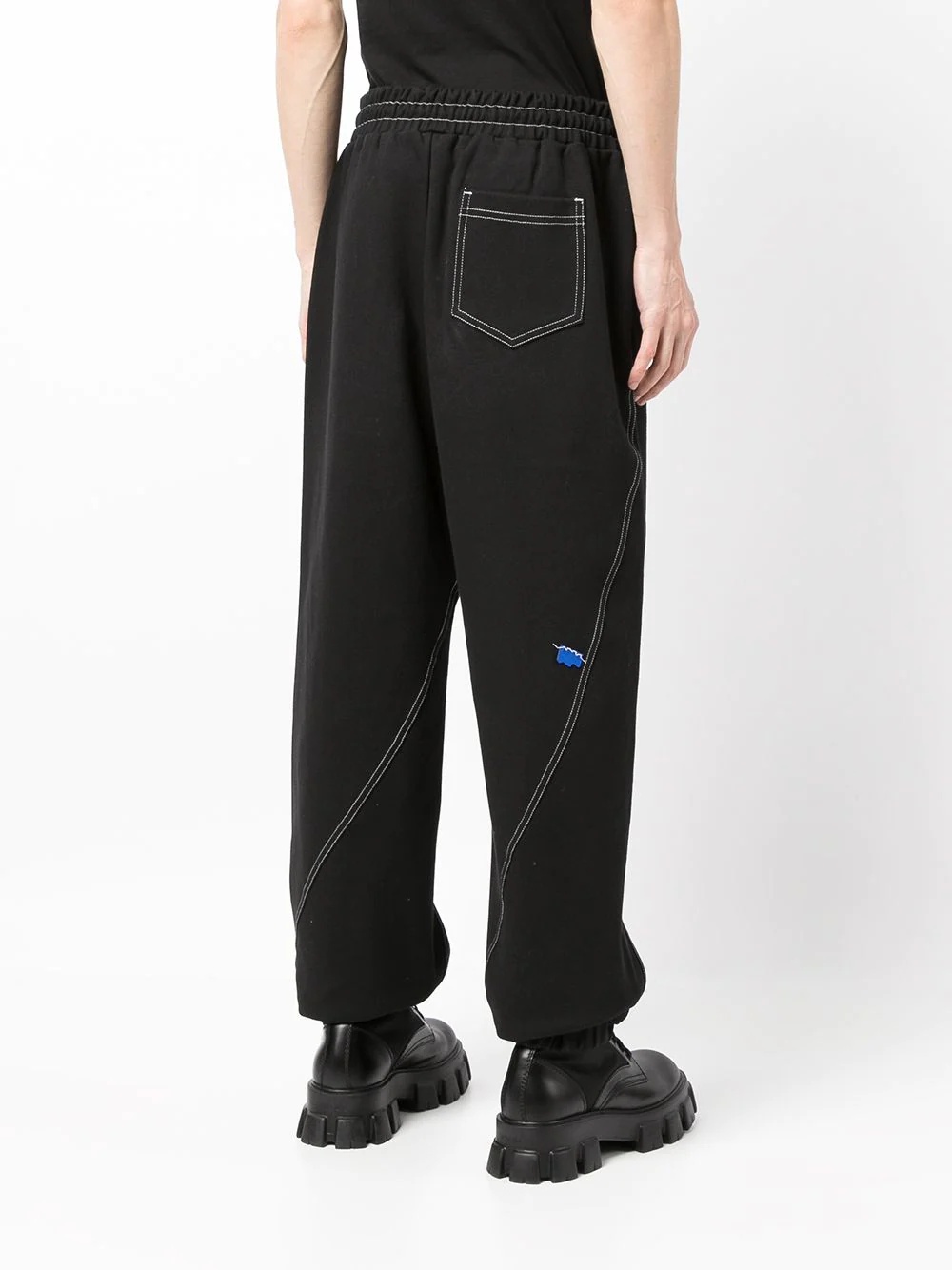 contrast-stitching track pants - 4