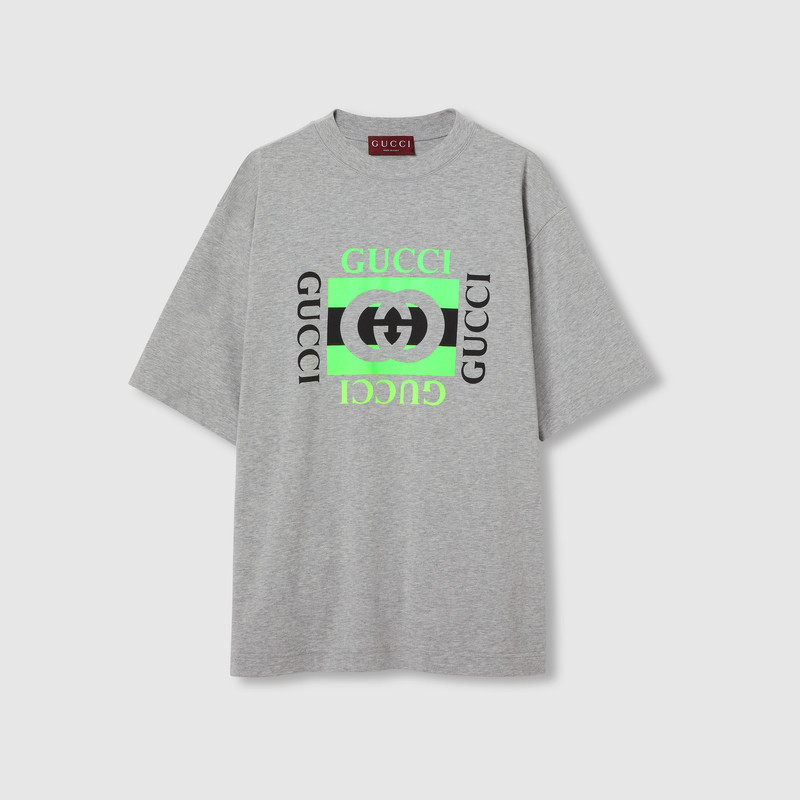 Cotton jersey T-shirt with Gucci print 1